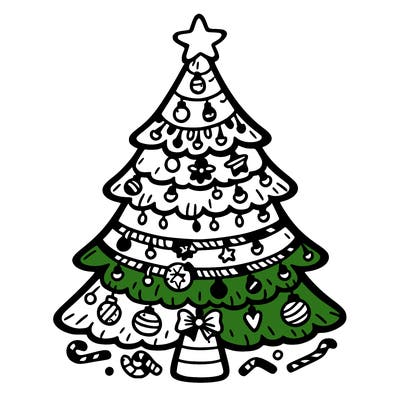 christmas tree with lots of details