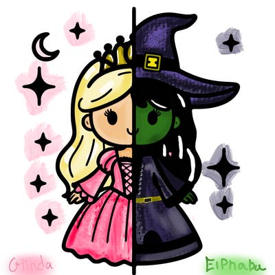 split princess and witch