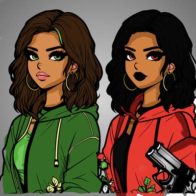 realistic pretty gang girl