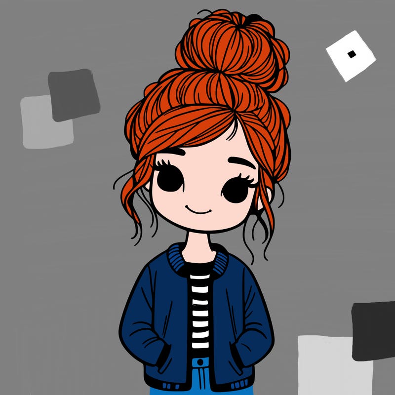 girl in a messing bun with a jacket