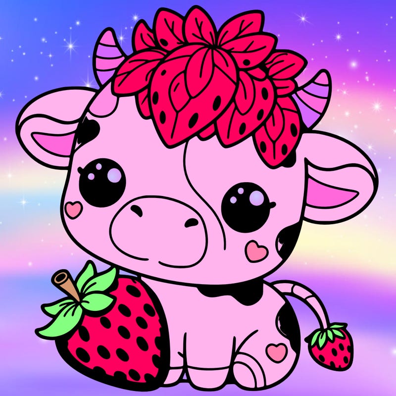 cute strawberry cow