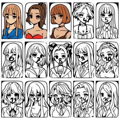 girls that look diffrent anime