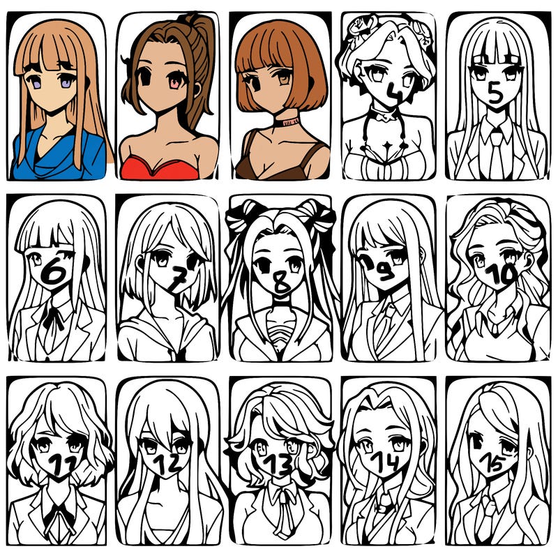 girls that look diffrent anime