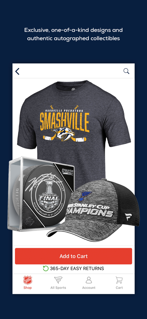 Fanatics NHL Shop - Fanatics NHL Shop App mit exklusiver Hockey-Bekleidung und Sammlerstücken.