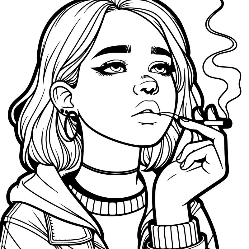 teenage girl smoking