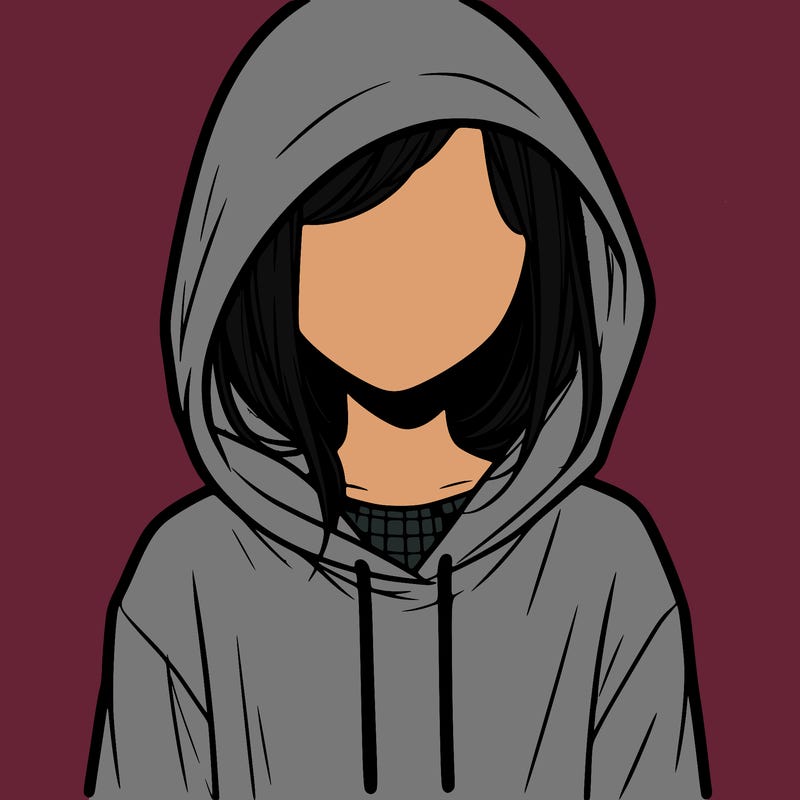faceless girl in hoodie