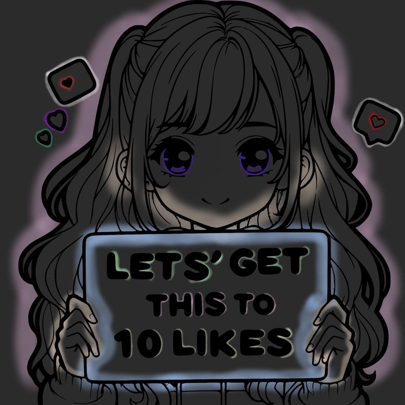 girl holding up sign that says let’s get this to 10 likes realistic