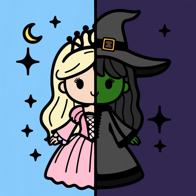 split princess and witch