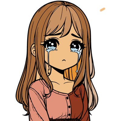 realistic girl crying