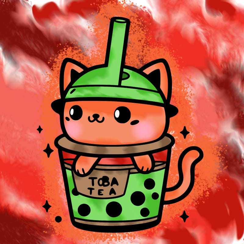 boba tea cat