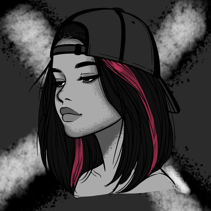 realistic  girl with a backwards hat