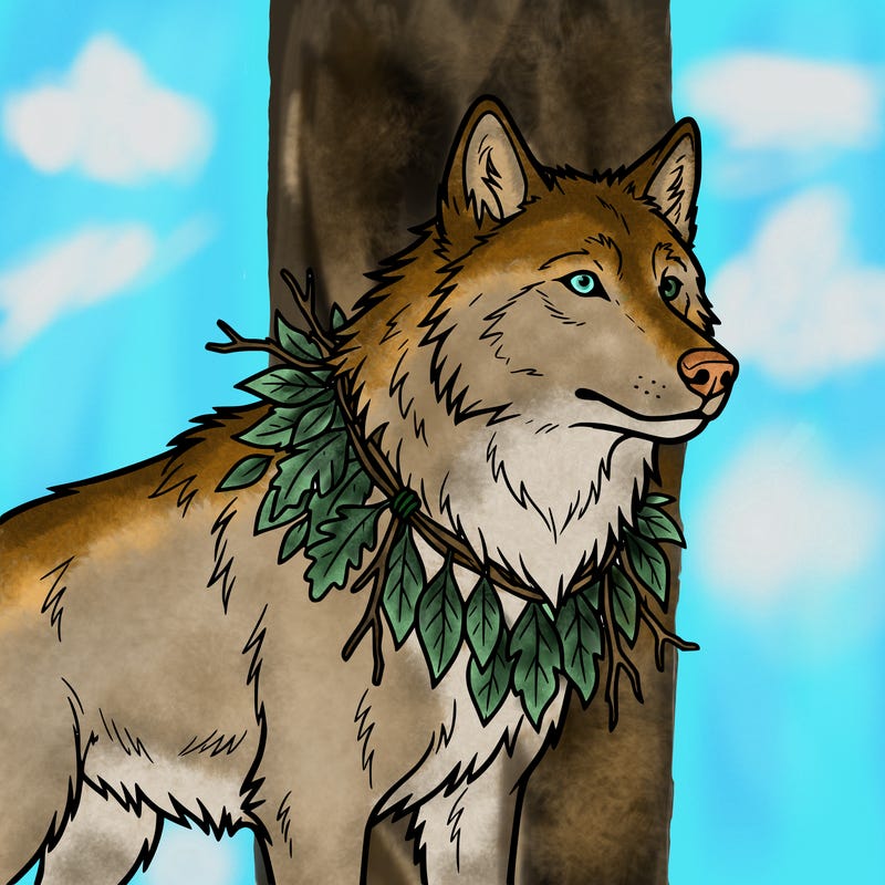 realistic wolfe who thinks he is a realistic lion