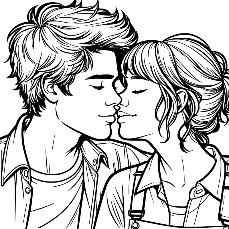 realistic teen boy and girl in love