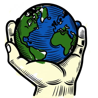 hand holding earth
