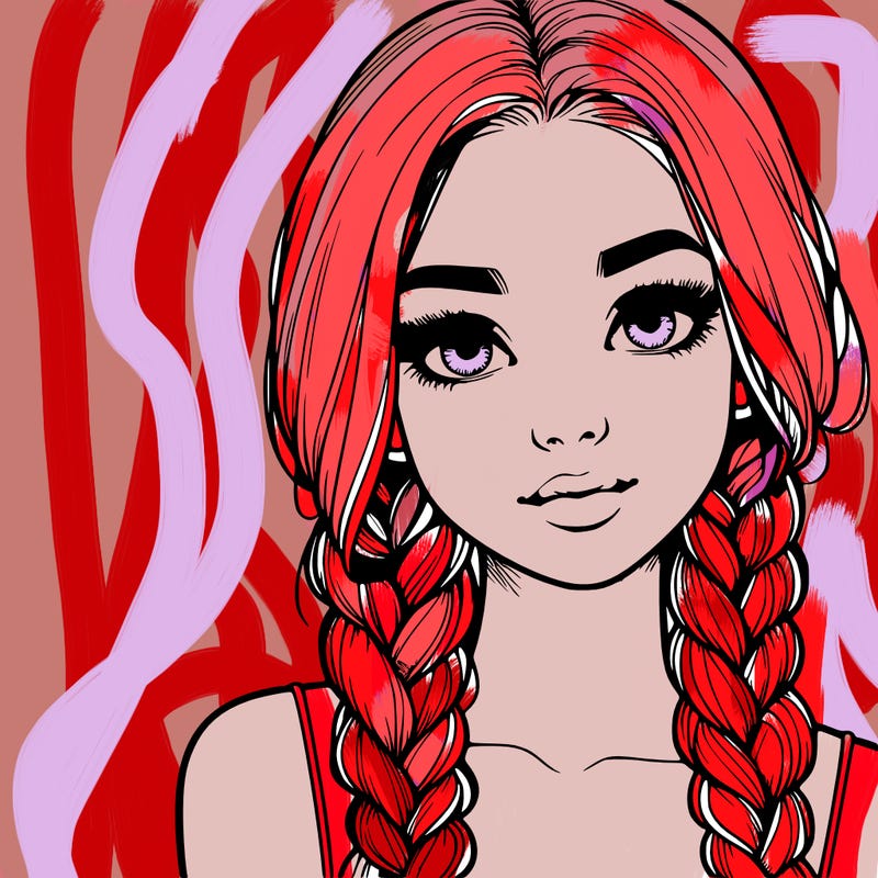 realistic girl with braids