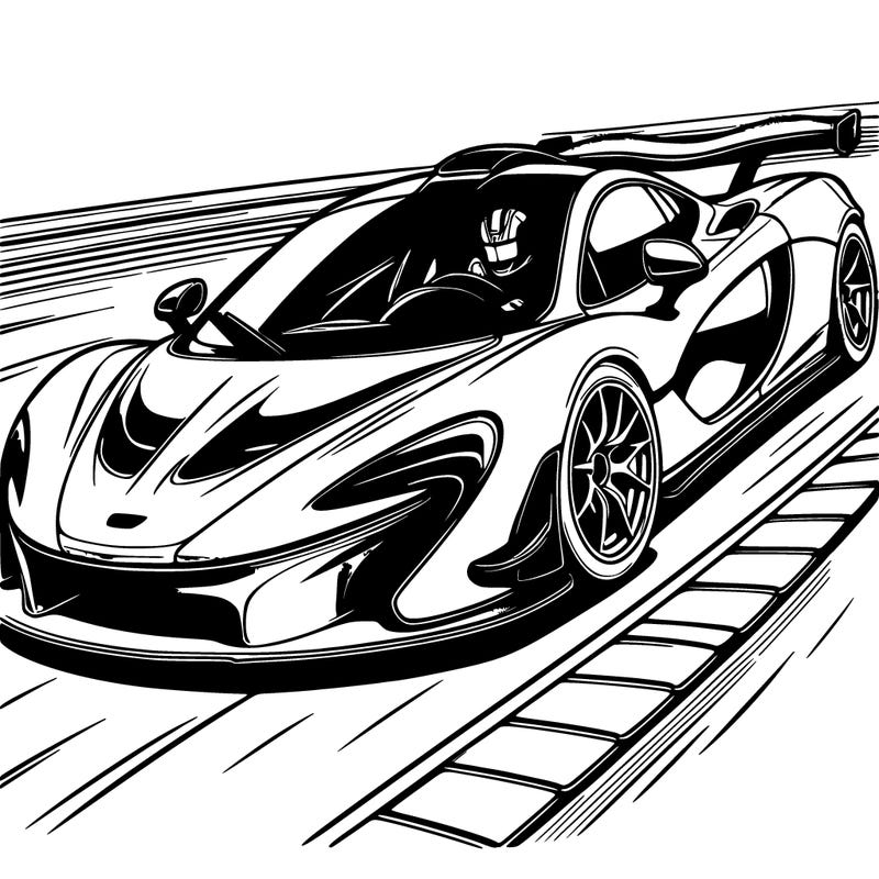 mclaren p1 racing on a racetrack background