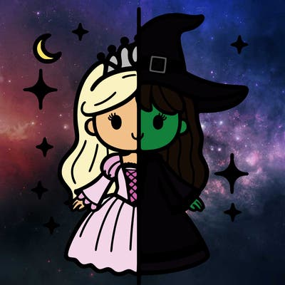 split princess and witch