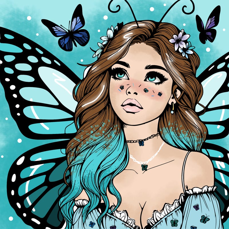 butterfly fairy realistic girl