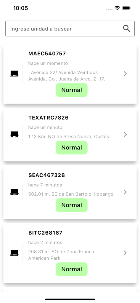Forza Secure - List of tracked vehicles showing their status and location in the Forza Secure mobile app interface.