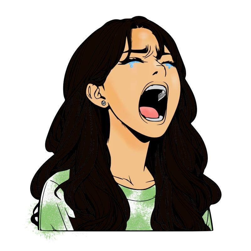 screaming realistic, girl