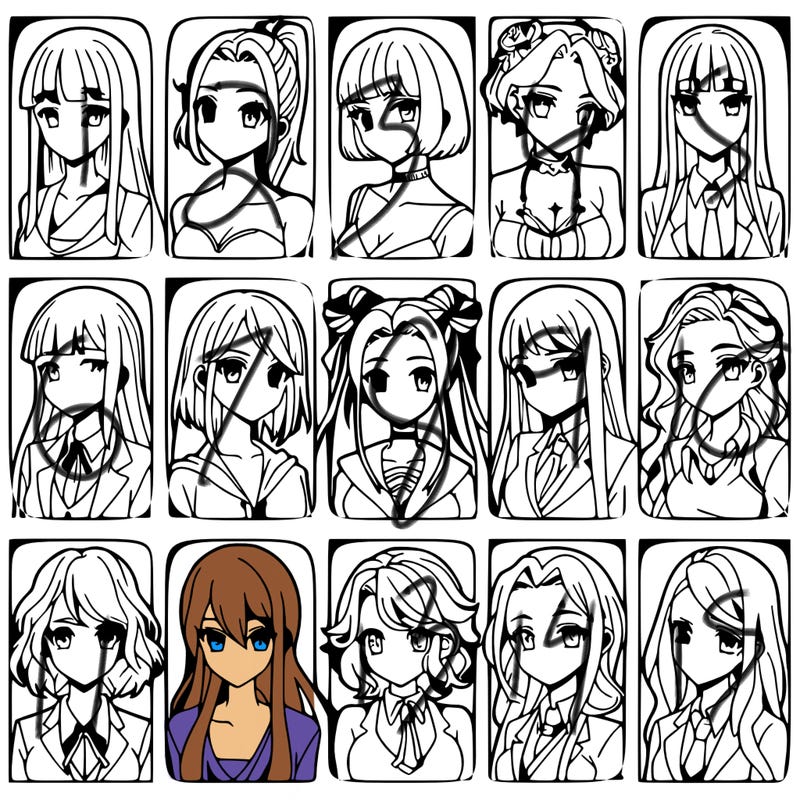 girls that look diffrent anime