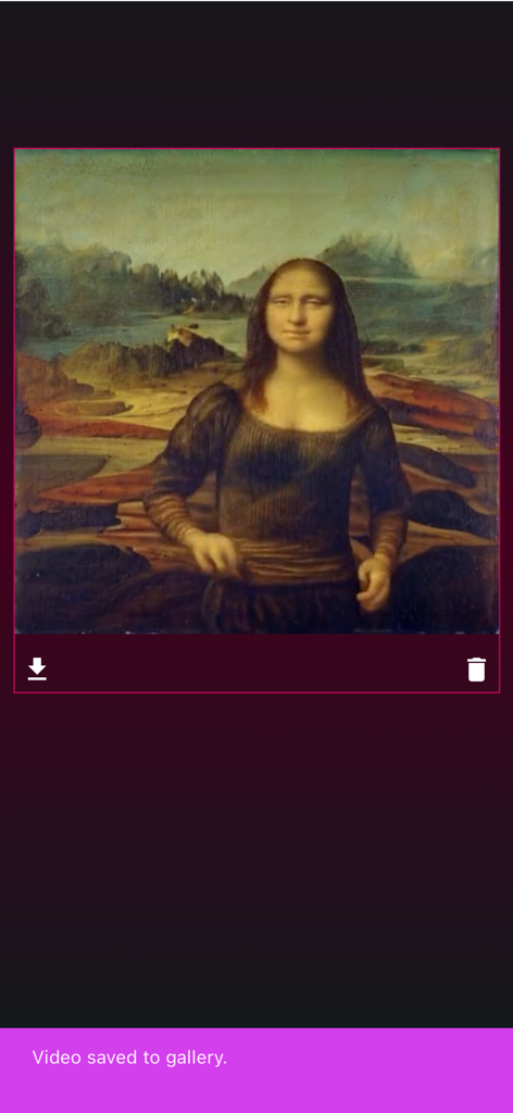 AI Animate: Photo to Video App - Vídeo animado por IA da Mona Lisa mostrando a transformação de foto em vídeo.