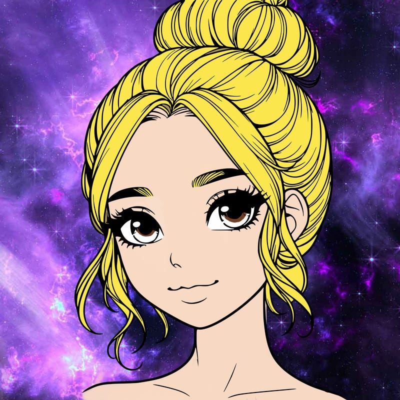 realistic pretty girl with hair in bun
