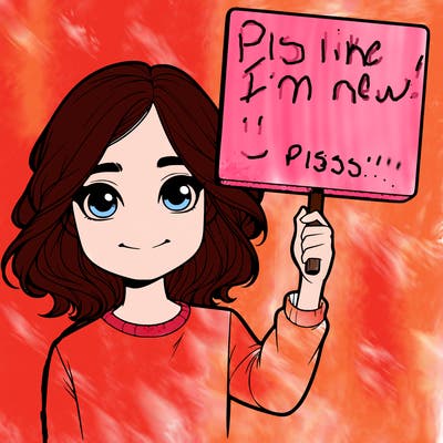 realistic girl holding up a sign