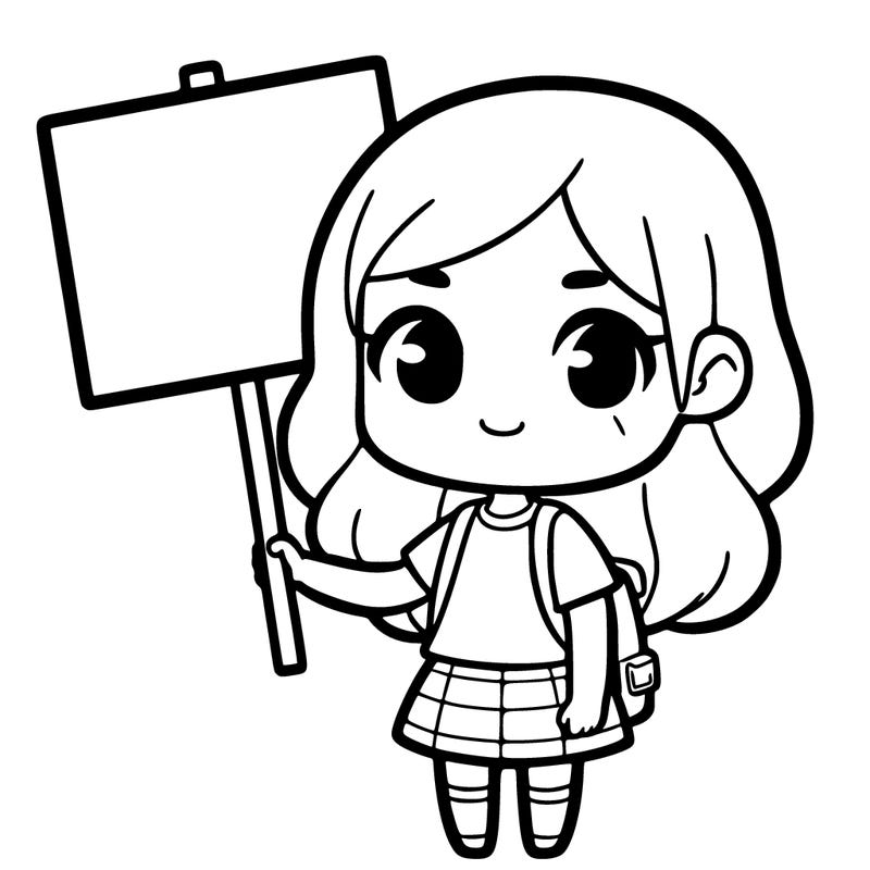 girl with sign