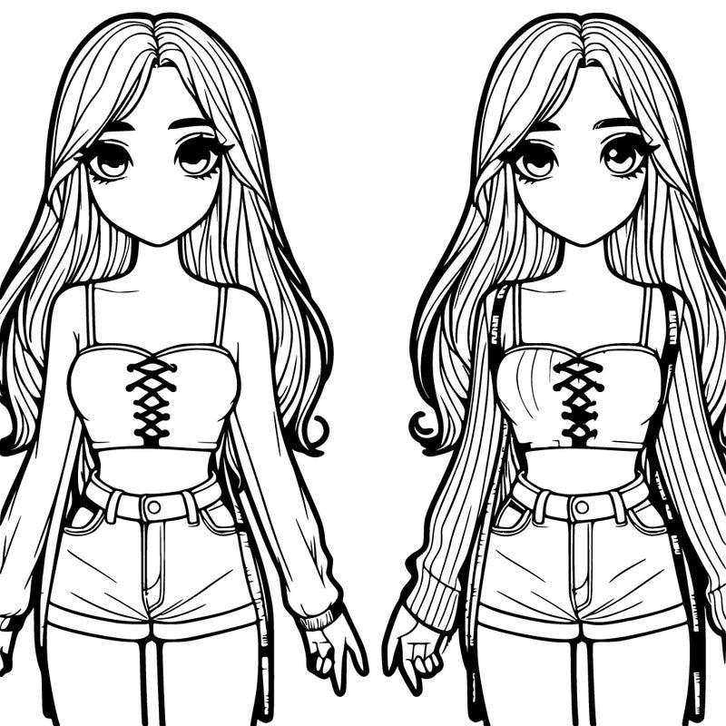 one realistic detailed girl split