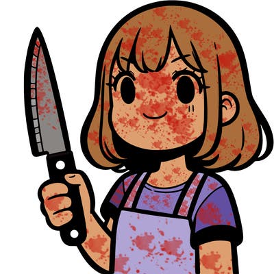 a girl with a knife
