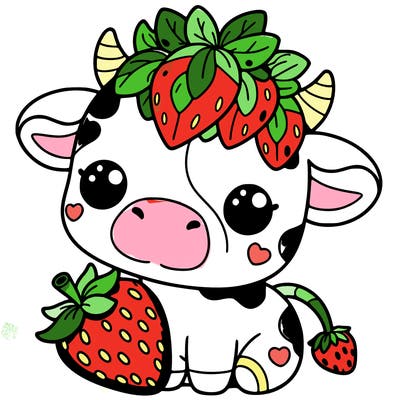 cute strawberry cow
