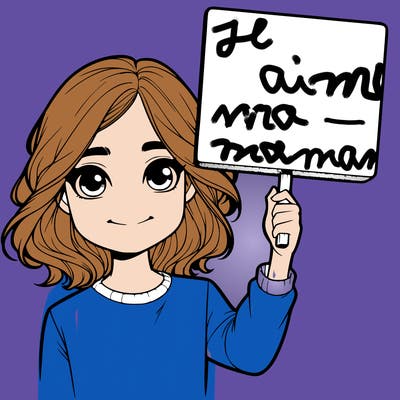 realistic girl holding up a sign