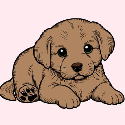 a cute realistic puppy