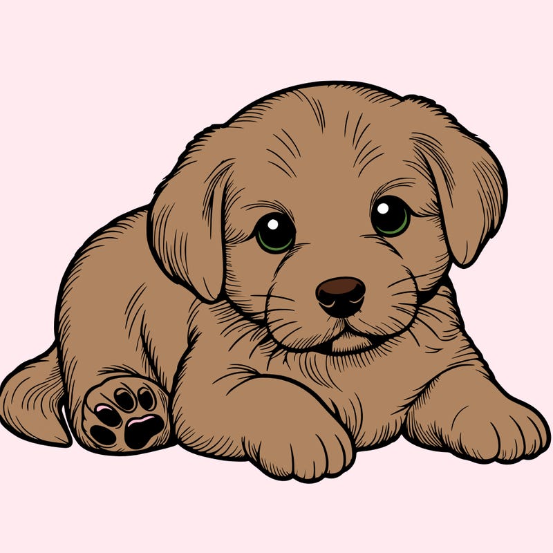 a cute realistic puppy