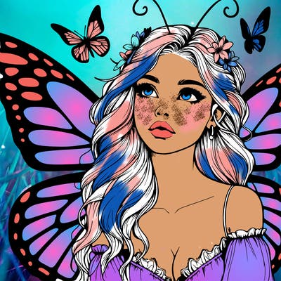 butterfly fairy realistic girl