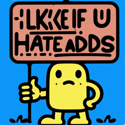 sign that says like if u hate adds
