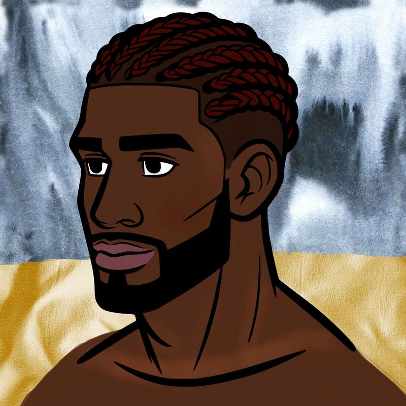 human man with short braids
