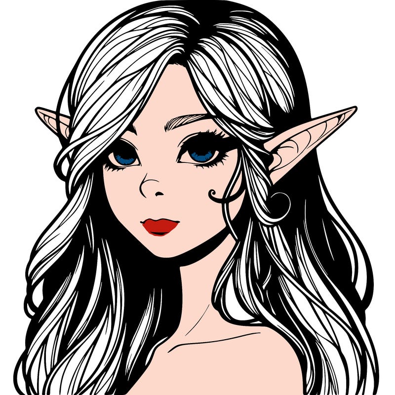 elf girl realistic dark fantasy