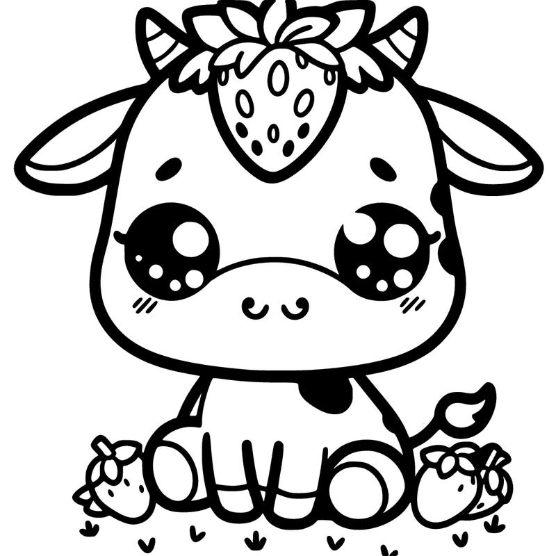 cute strawberry cow