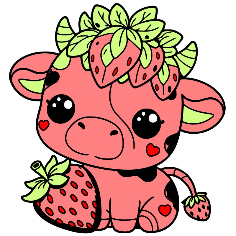 cute strawberry cow