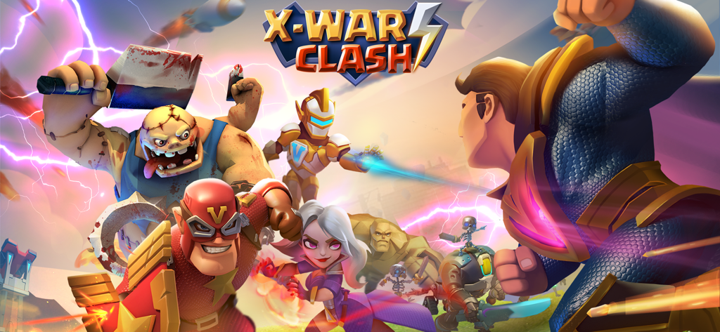 X-War: Clash of Zombies - Mutant heroes and superheroes battling a giant zombie in X-War Clash of Zombies