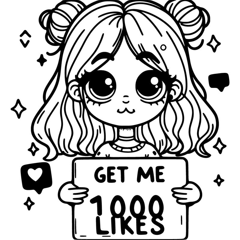 a girl with a sign that says get me 100 likes