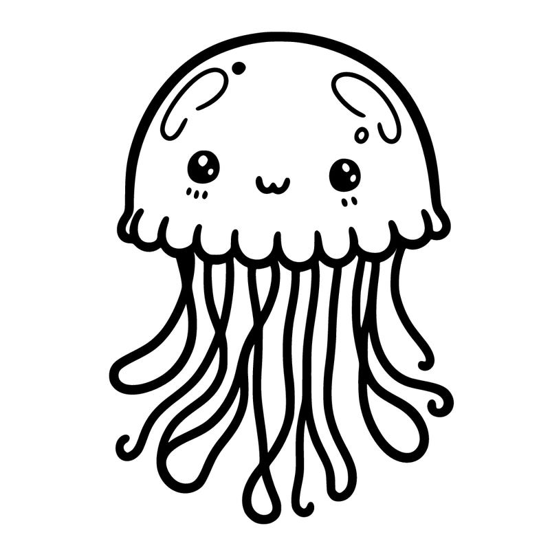 cute jellyfish no background