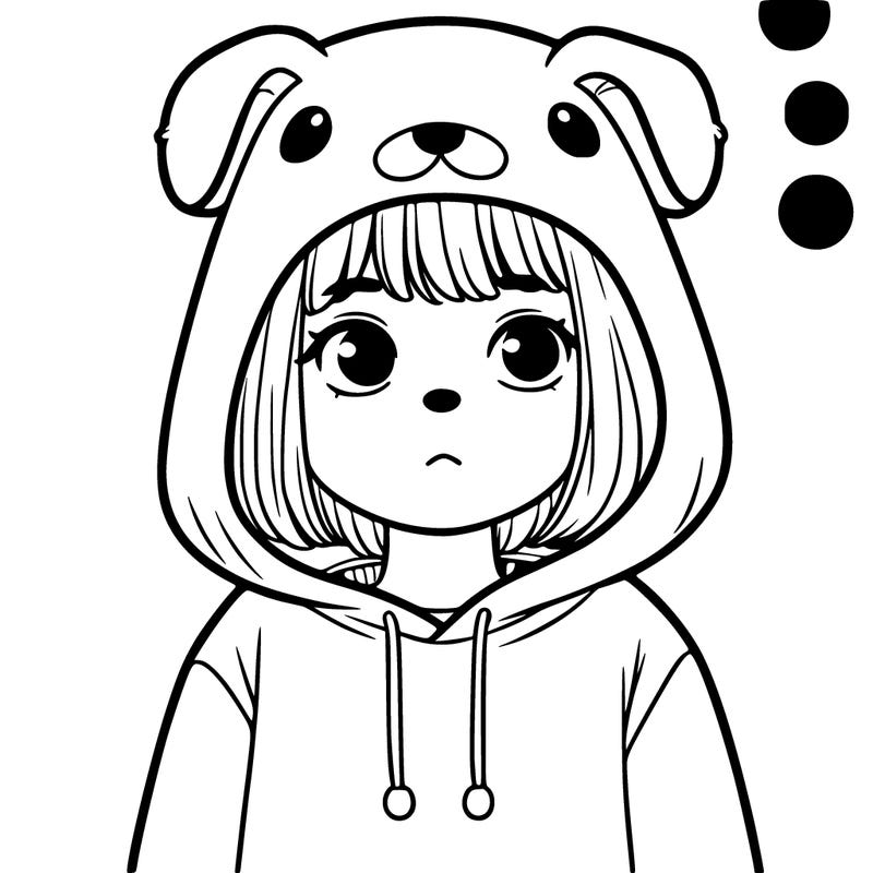 girl in a dog hoodie