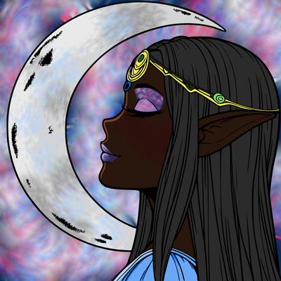a realistic moon elf