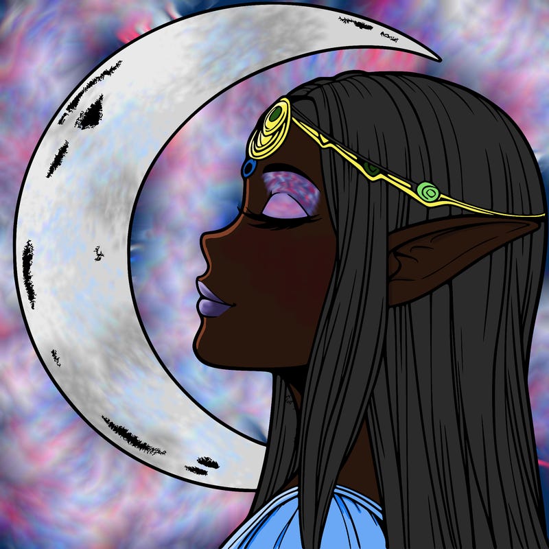 a realistic moon elf