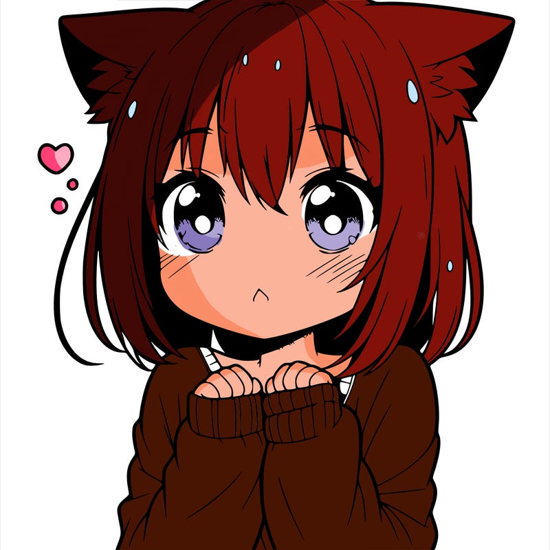 shy anime catgirl