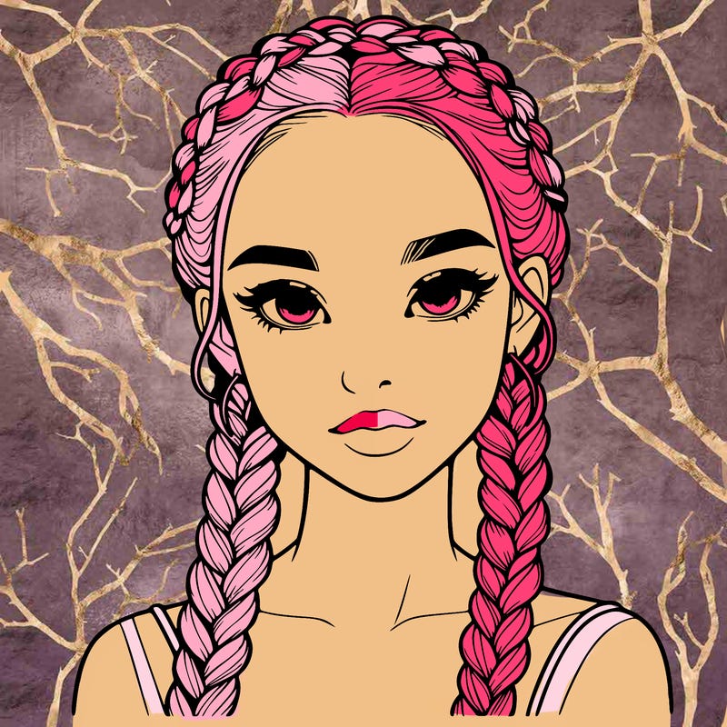 realistic girl with braids