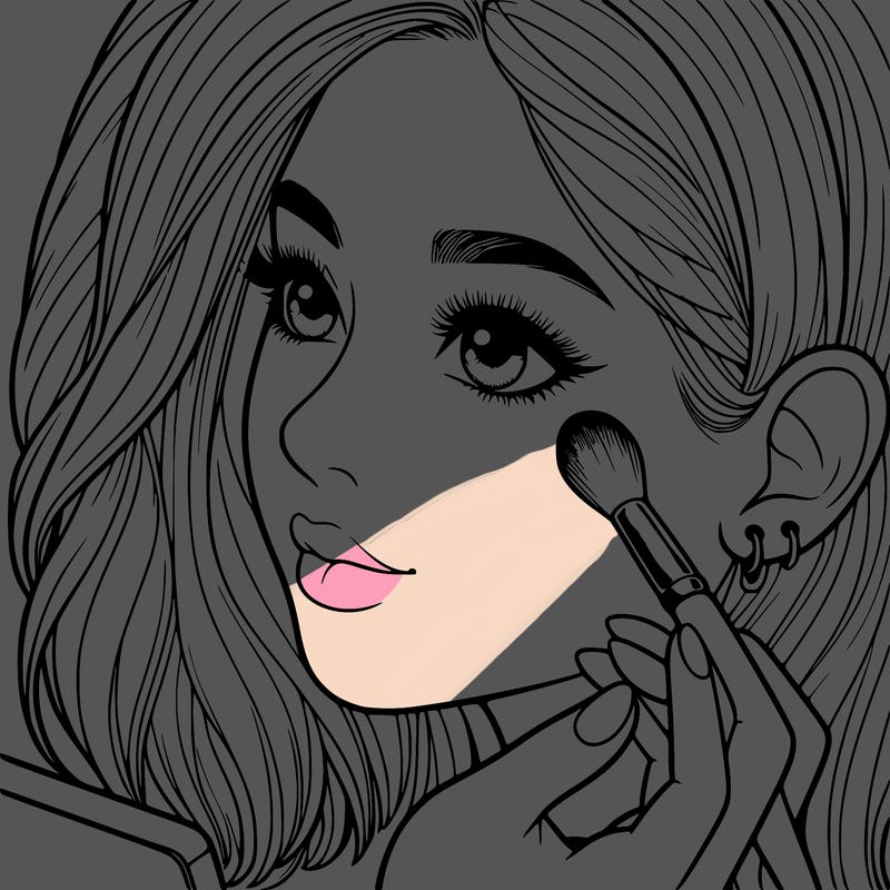 a realistic girl doing her makeup
